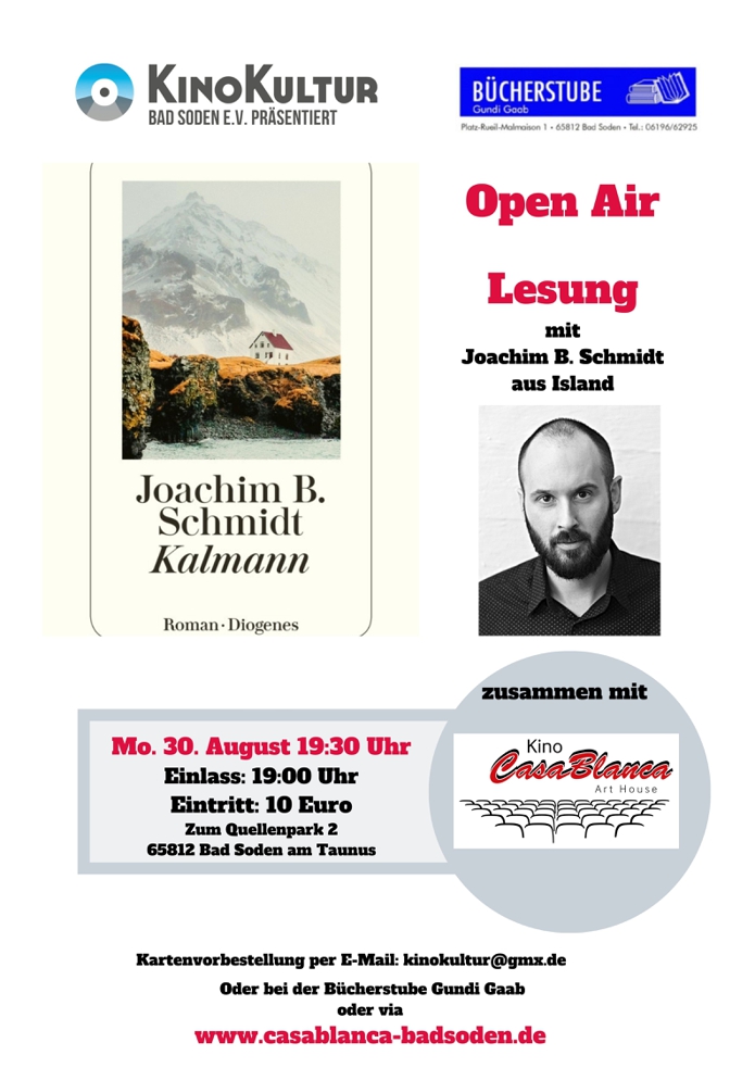 LESUNG MIT JOACHIM B. SCHMIDT – „KALMANN“